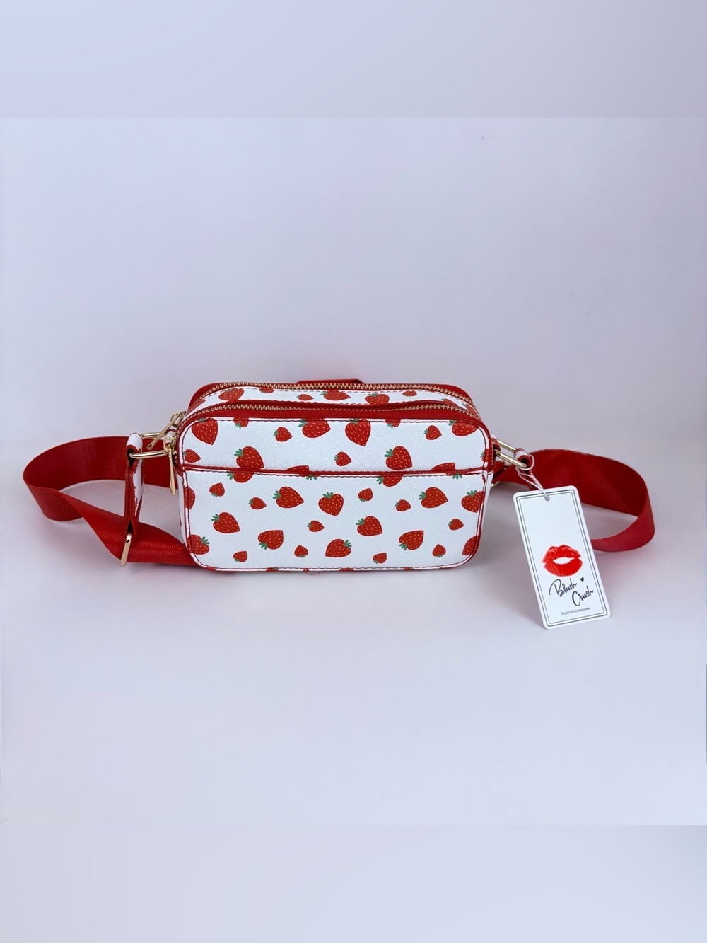 Blush & Crush 🍓 Strawberry Hearts Crossbody Tote Handbag Nee With Tags